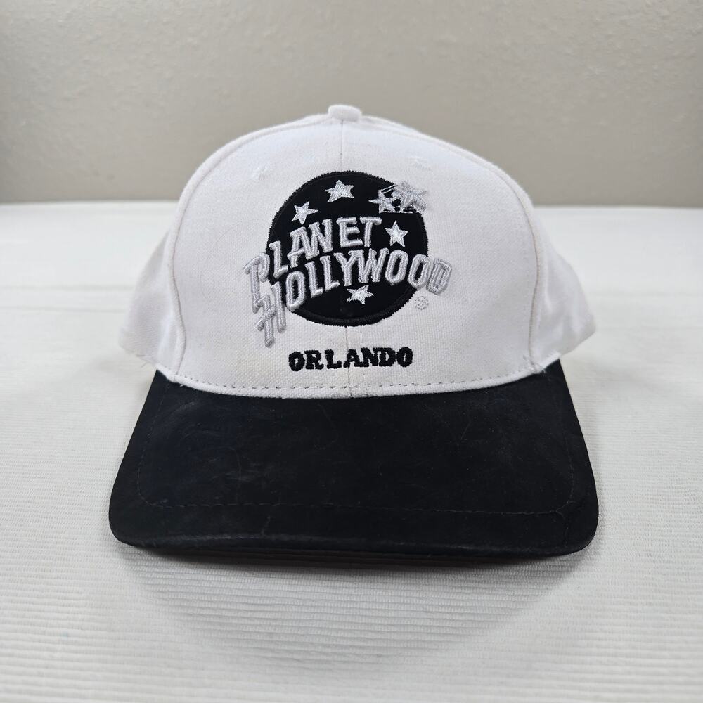 Vintage 1995 Planet Hollywood Orlando Adjustable‎ White Black Hat